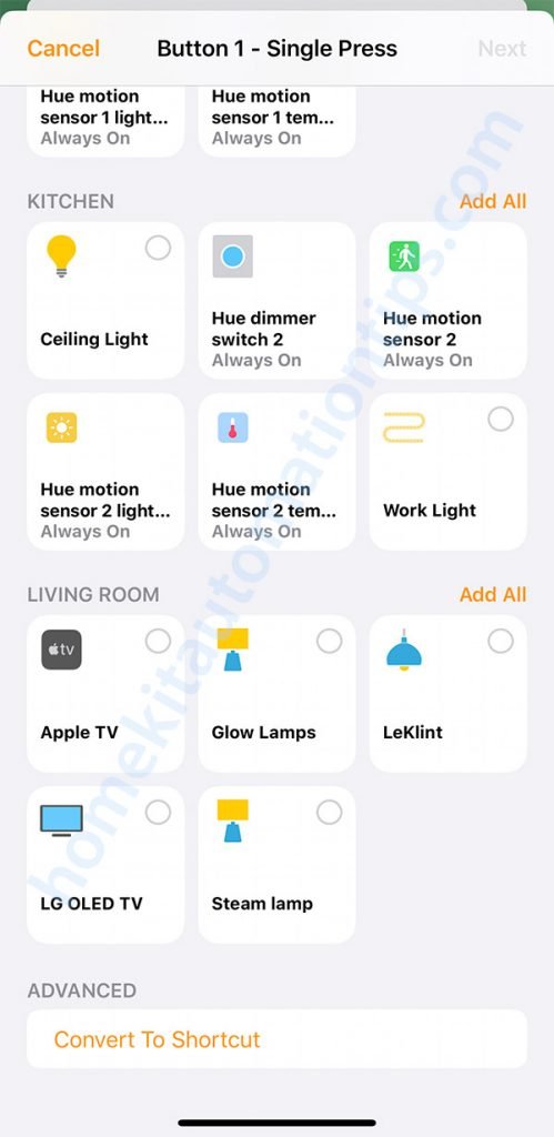 hue dimmer switch homekit